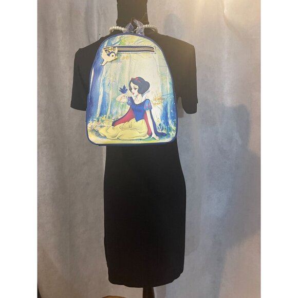 Loungefly Snow White Disney Backpack Princess Bird Forest HandBag Purse Bag - Picture 13 of 15